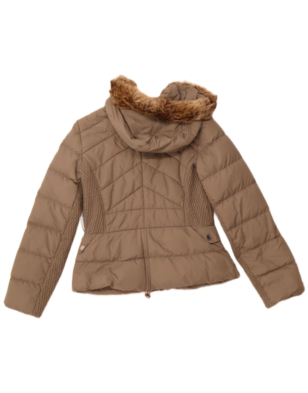 KAREN MILLEN Veste matelassée à capuche pour femme UK 12 Beige moyen Polyamide