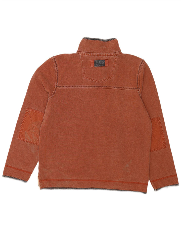 Fat Face Sweat-shirt col zippé pour homme en coton marron moyen