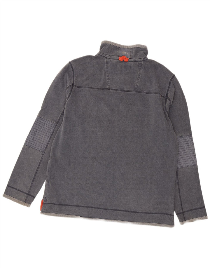Weird Fish Sweat-shirt à col zippé pour homme en coton bleu marine Taille L