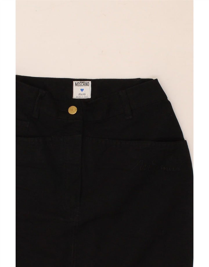 MOSCHINO Jupe en Jean Femme W26 Petit Noir Coton