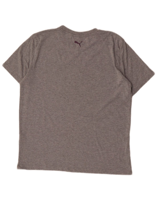 Puma T-Shirt Graphique Homme Large Gris Moucheté Coton