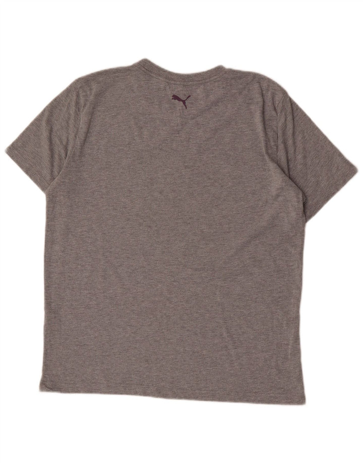 Puma T-Shirt Graphique Homme Large Gris Moucheté Coton