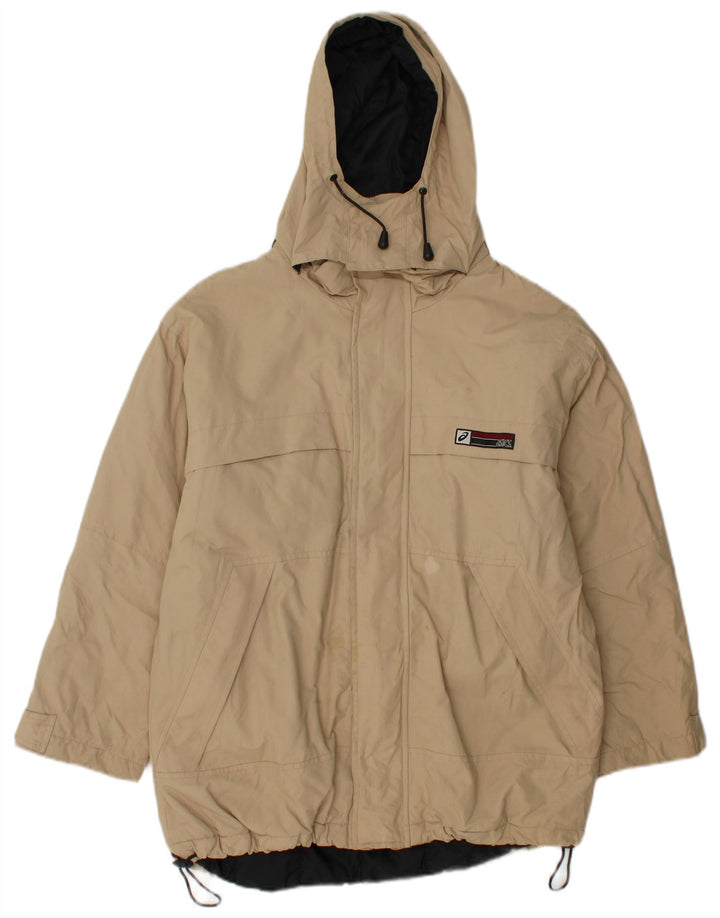 ASICS Veste coupe-vent à capuche pour homme UK 36 Small Beige Polyamide