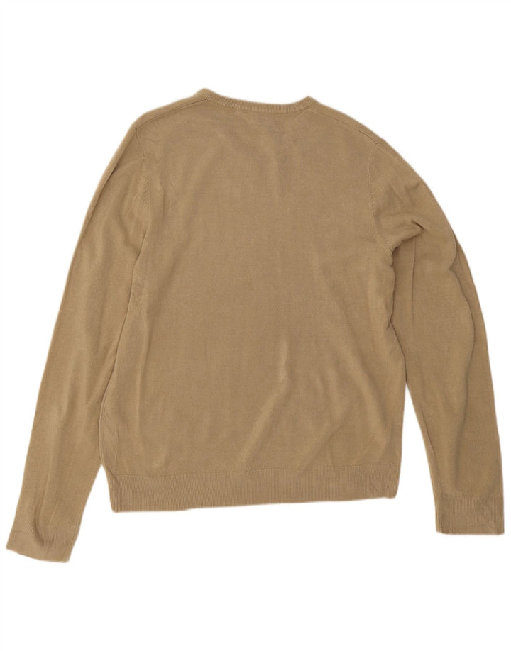 Marks & Spencer Pull col V pour homme en acrylique beige Large
