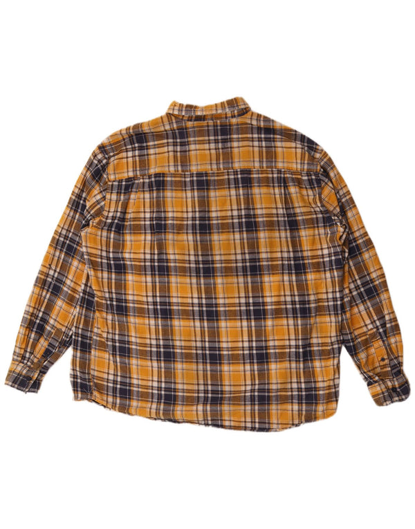 Atlas For Men Chemise en flanelle pour homme 2XL Jaune à carreaux en coton