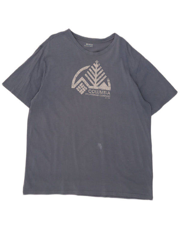 Columbia T-Shirt Graphique Homme 2XL Bleu Coton