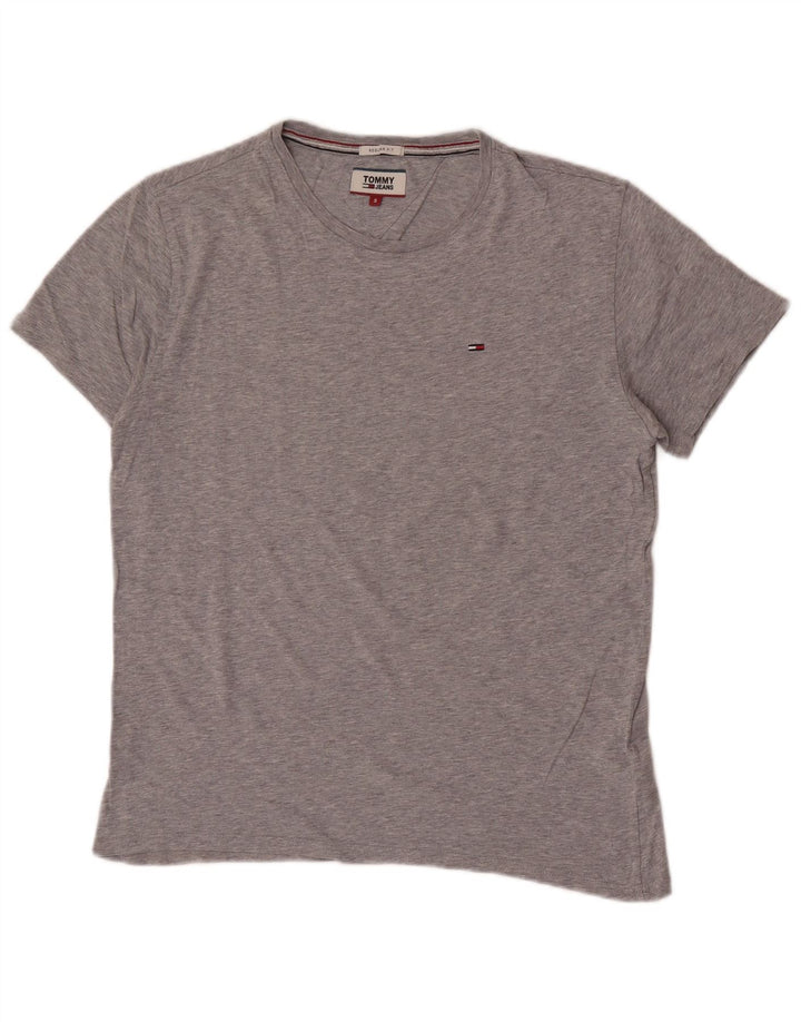 Tommy Hilfiger T-shirt coupe classique pour homme, petit, gris, coton