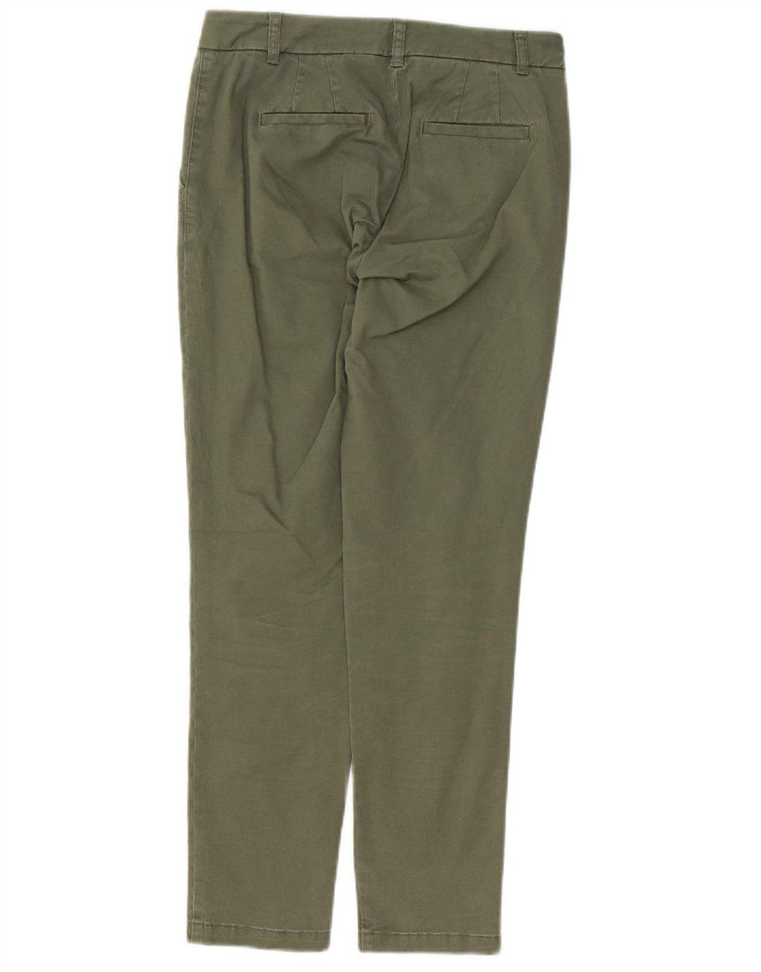 MONSOON Pantalon Chino Slim Femme UK 8 Small W28 L28 Coton Kaki