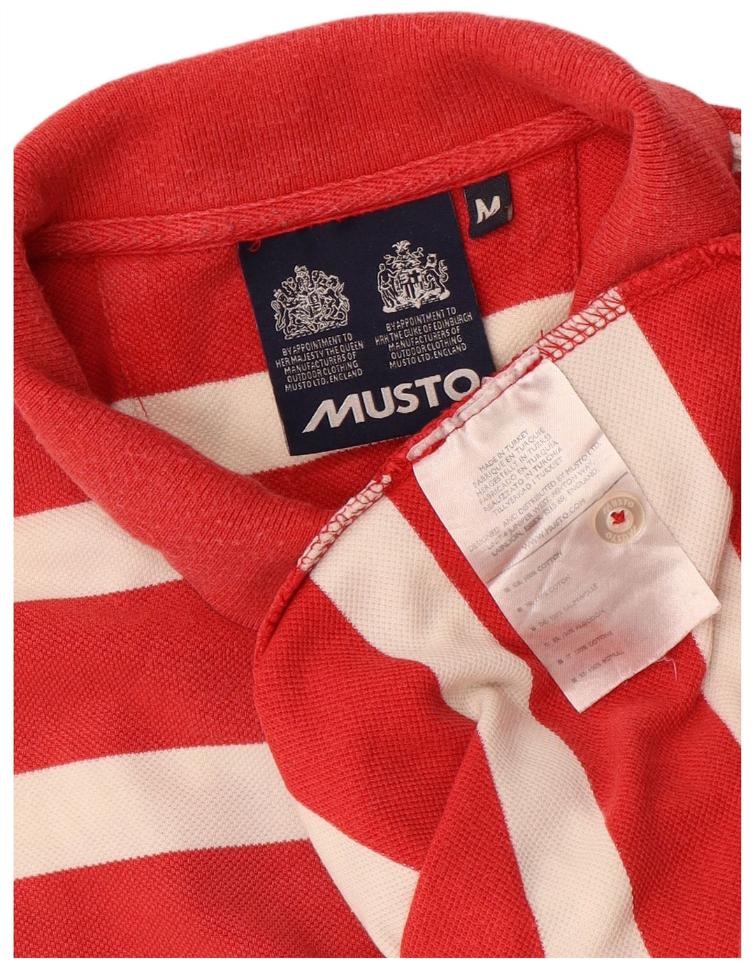 MUSTO Polo Homme Coton Rayé Rouge Moyen