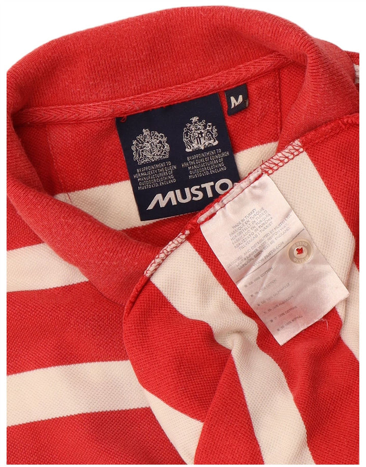 MUSTO Polo Homme Coton Rayé Rouge Moyen
