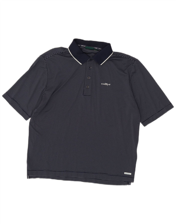 Chervo Polo Homme IT 48 Bleu Marine Moyen Rayure Polyamide