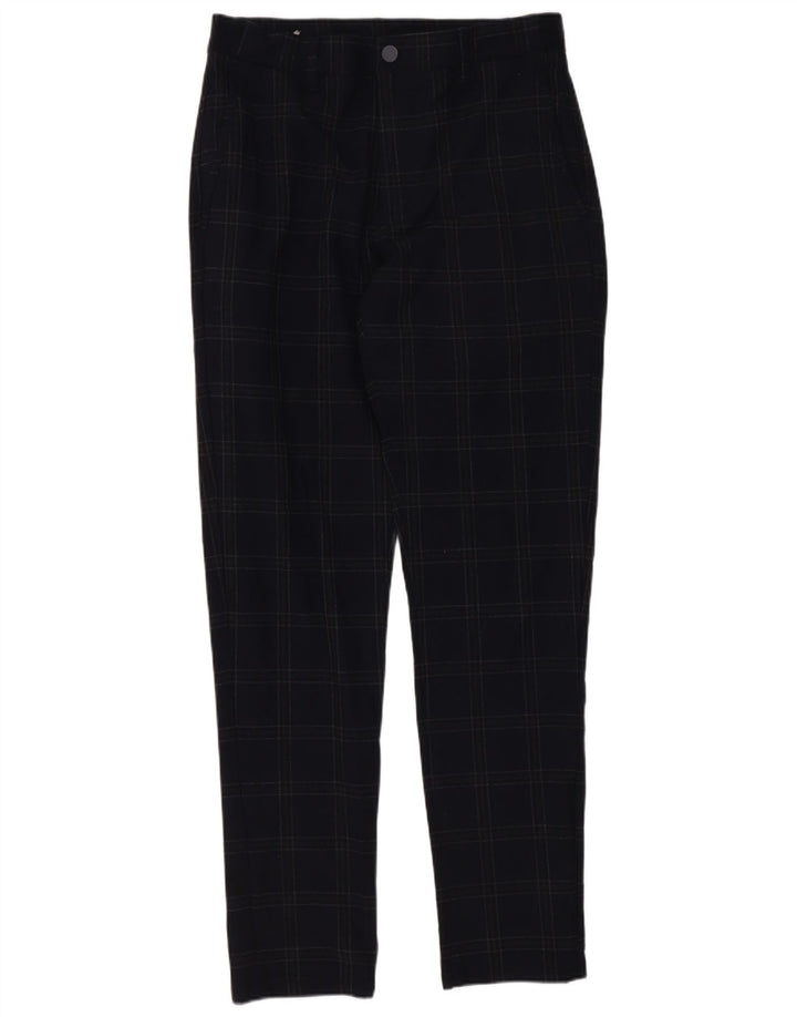 Zara Pantalon Chino Slim Homme Petit W30 L29 Bleu Marine à Carreaux Polyester