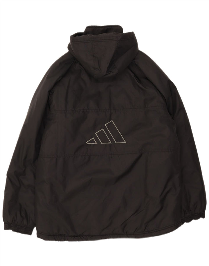 Adidas Veste matelassée à capuche graphique pour hommes UK 38/40 Polyester noir moyen