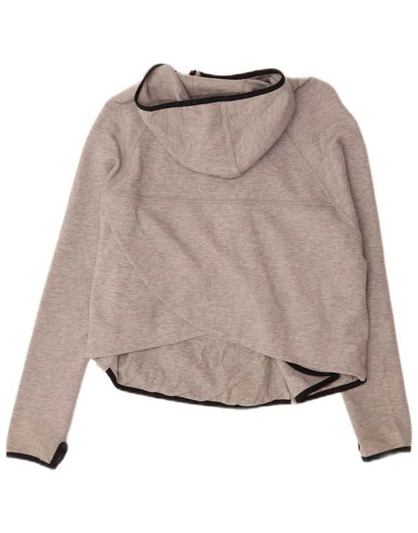 Nike Pull à capuche zippé pour femme UK 16 Grand coton gris
