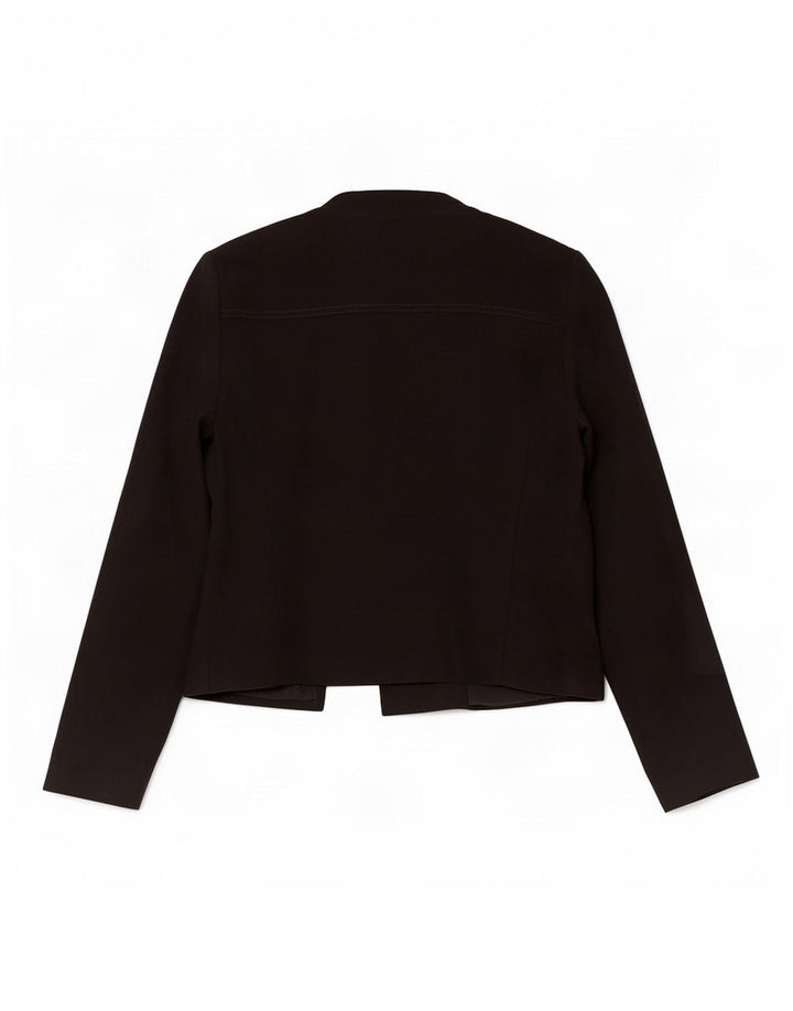 Marks & Spencer Veste blazer zippée pour femme UK 14 Medium Noir Polyester