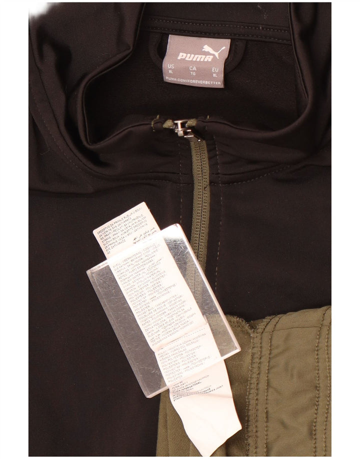 Puma Veste de survêtement pour homme XL Kaki Colourblock Polyester