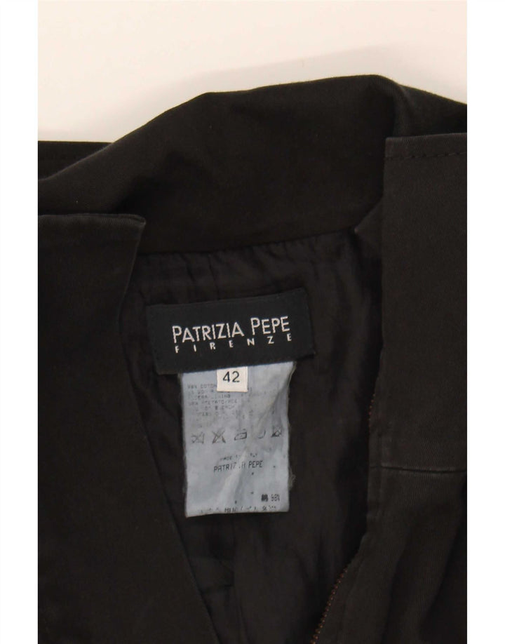 Patrizia Pepe Veste Militaire Femme IT 42 Coton Noir Moyen
