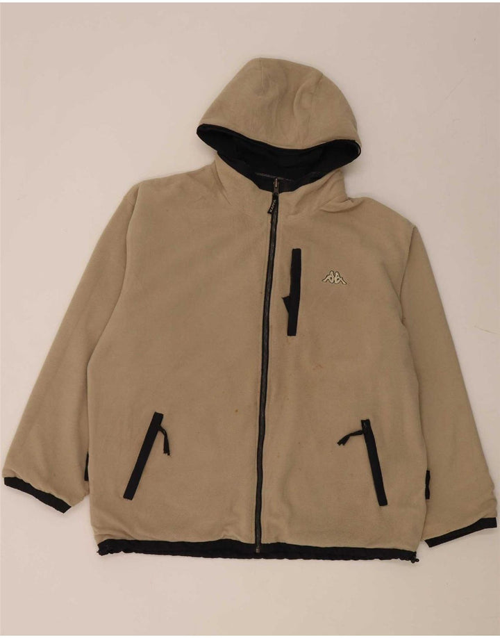 Kappa Veste réversible à capuche pour homme UK 40 Large Bleu marine Polyester