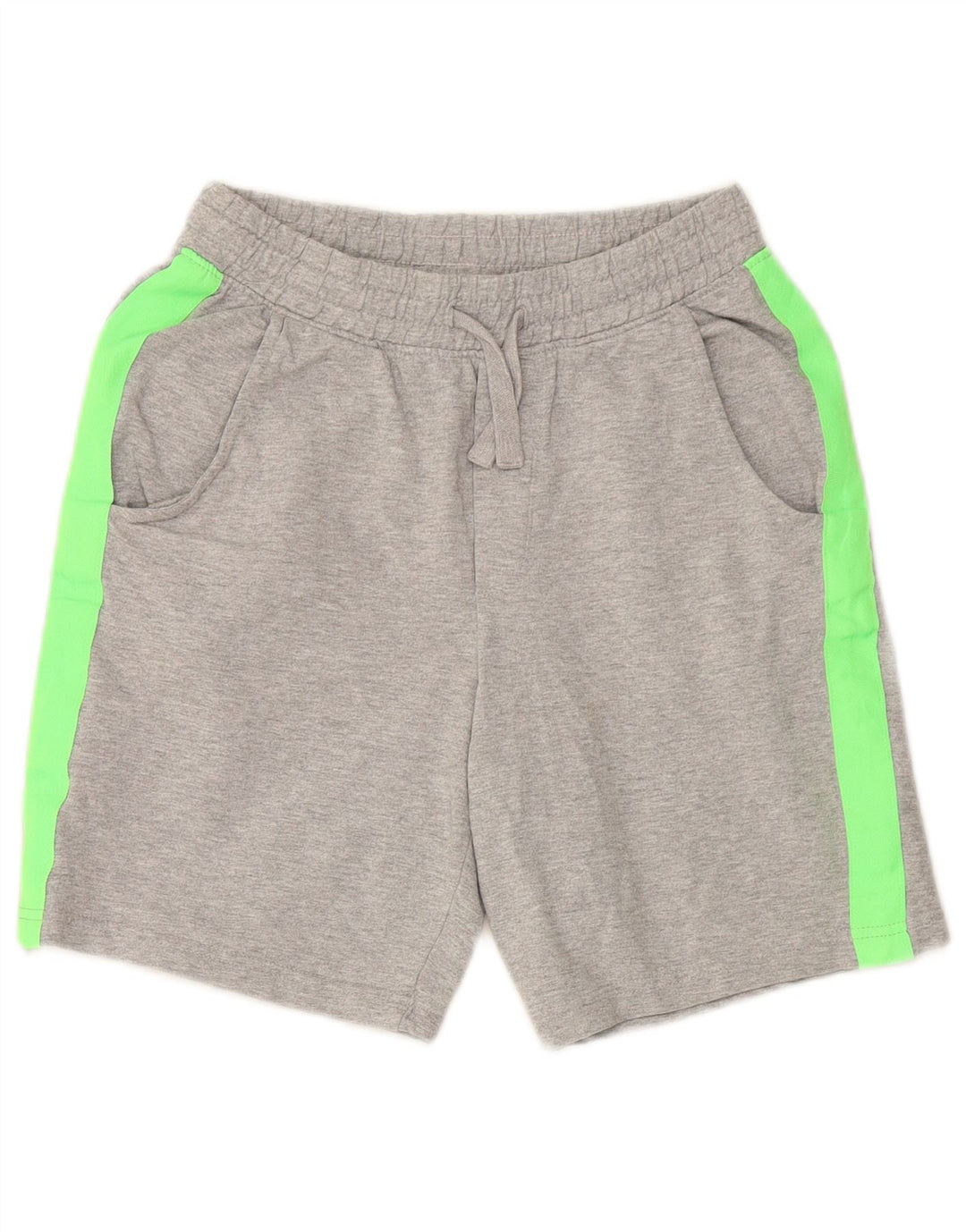 BENETTON Short de Sport Garçon 11-12 Ans 2XL Gris Colorblock Coton