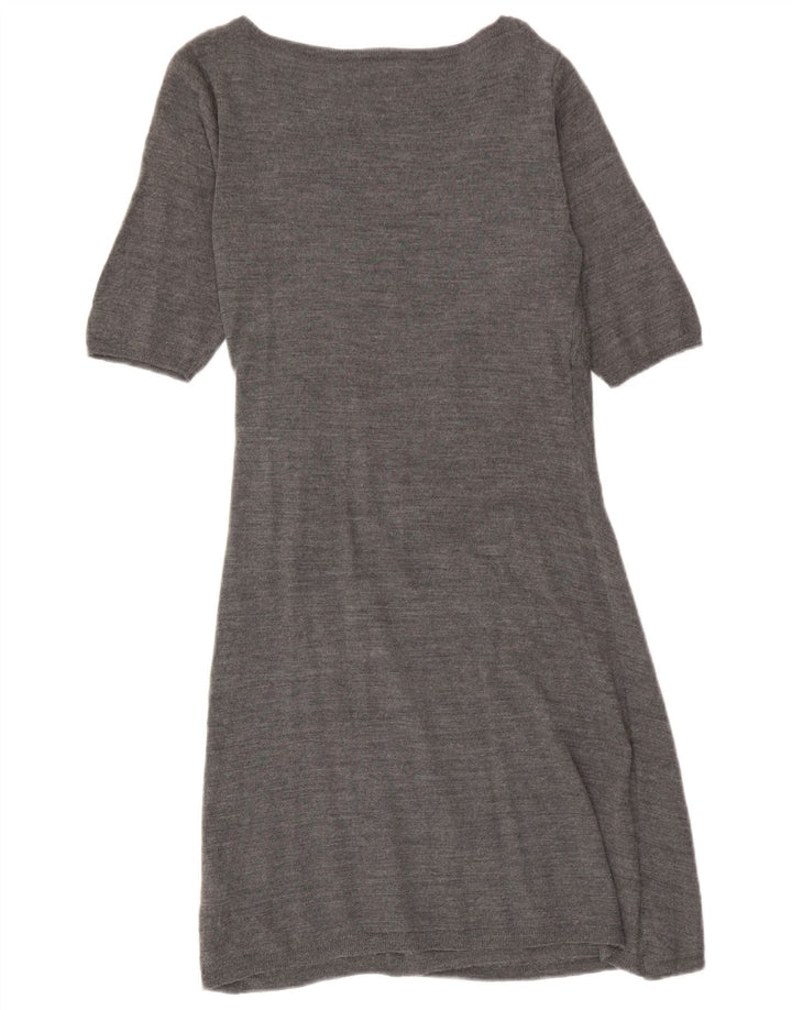 Phase Eight Robe pull à manches courtes avec lien sur le devant pour femme Gris moyen UK 12