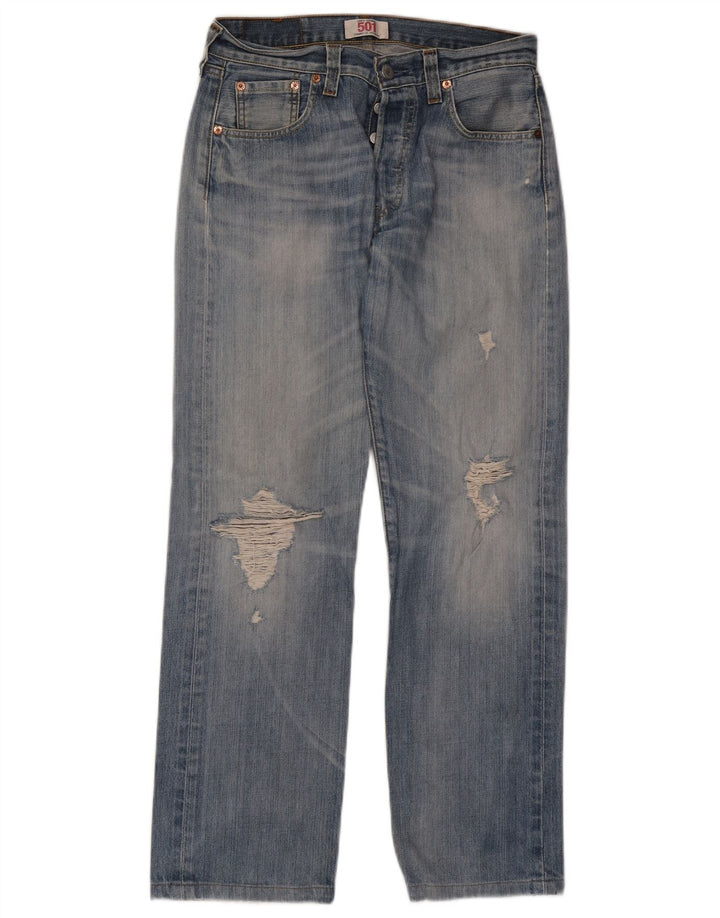 Levi's Jean Droit 501 Vieilli Homme W30 L29 Bleu Coton