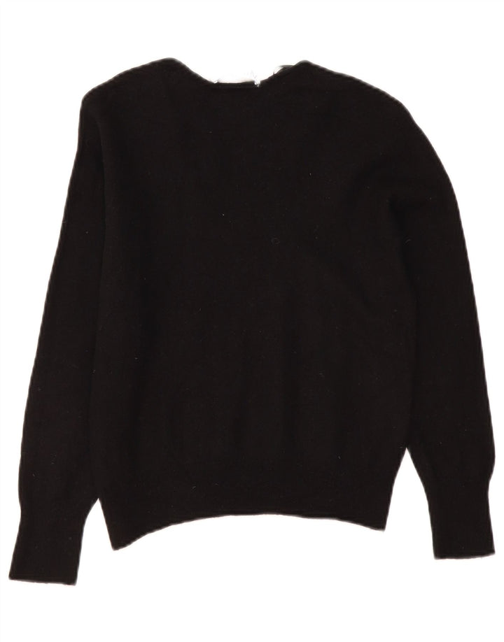 Zara Pull col V pour femme UK 10 Petite laine noire