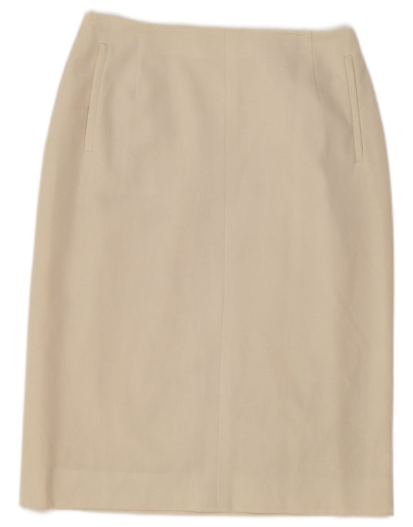 Gianfranco Ferre Jupe crayon femme UK 10 Small W27 Polyester blanc cassé