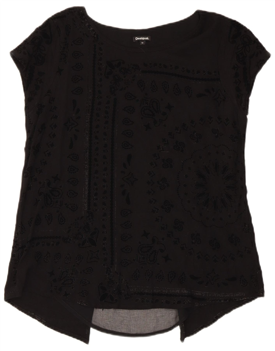 Desigual Chemisier Femme UK 12 Medium Black Paisley