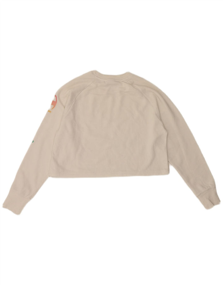 Champion Haut court surdimensionné à manches longues pour femme UK 10 Petit Blanc