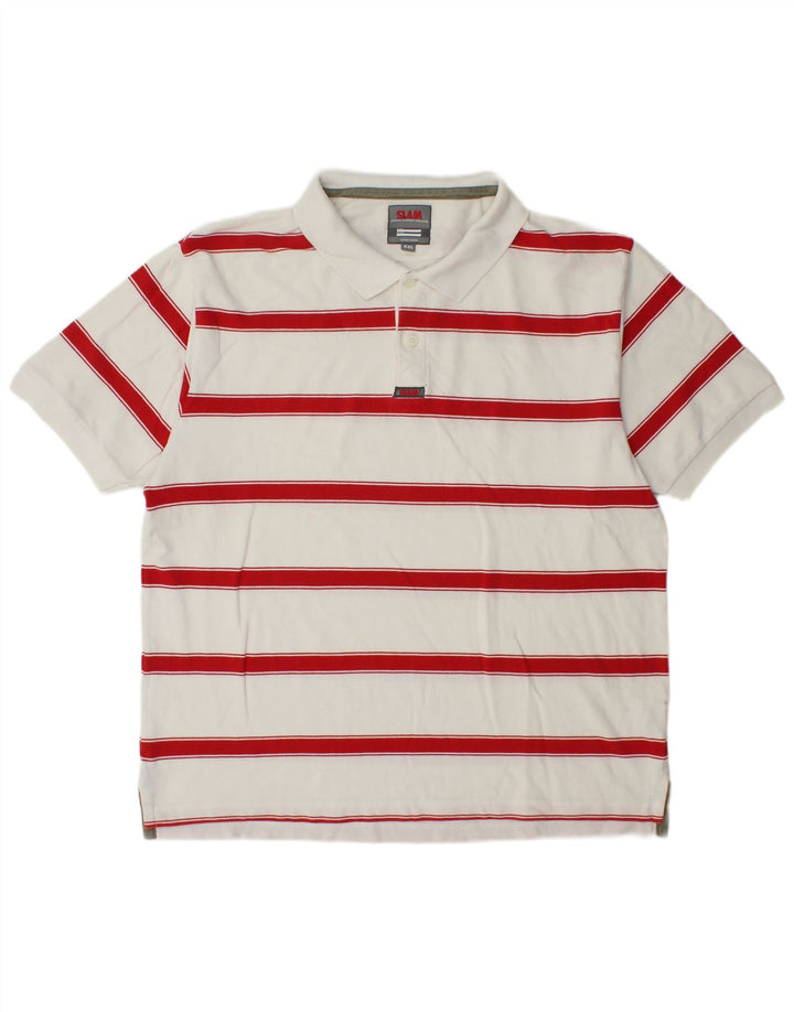 Slam Polo Homme 2XL Blanc Rayé Coton