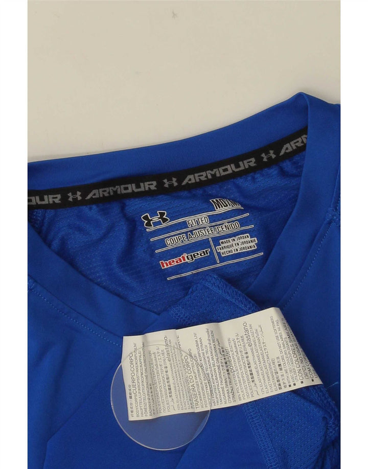 Under Armour Débardeur Heat Gear Homme Bleu Moyen Géométrique Polyester