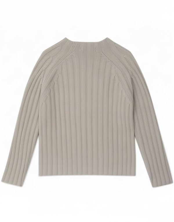 Zara Pull col roulé pour femme UK 16 Large Gris Coton