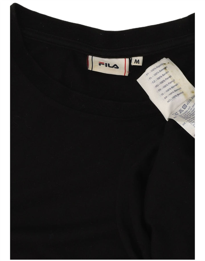 Fila T-Shirt Graphique Homme Noir Moyen Coton Colorblock