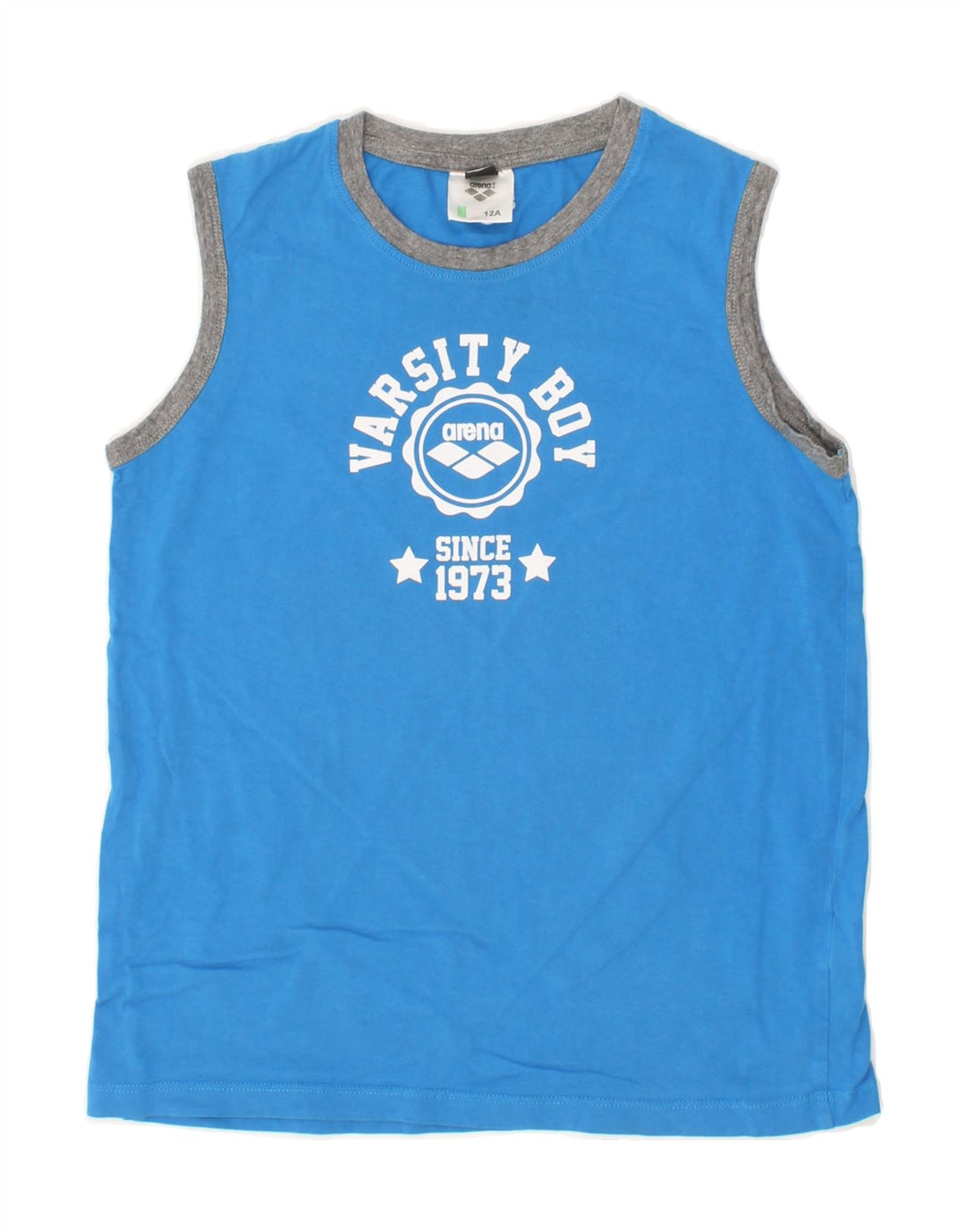 ARENA Boys Graphic Vest Top 11-12 Years Blue Vintage Arena and Second-Hand Arena from Messina Hembry 