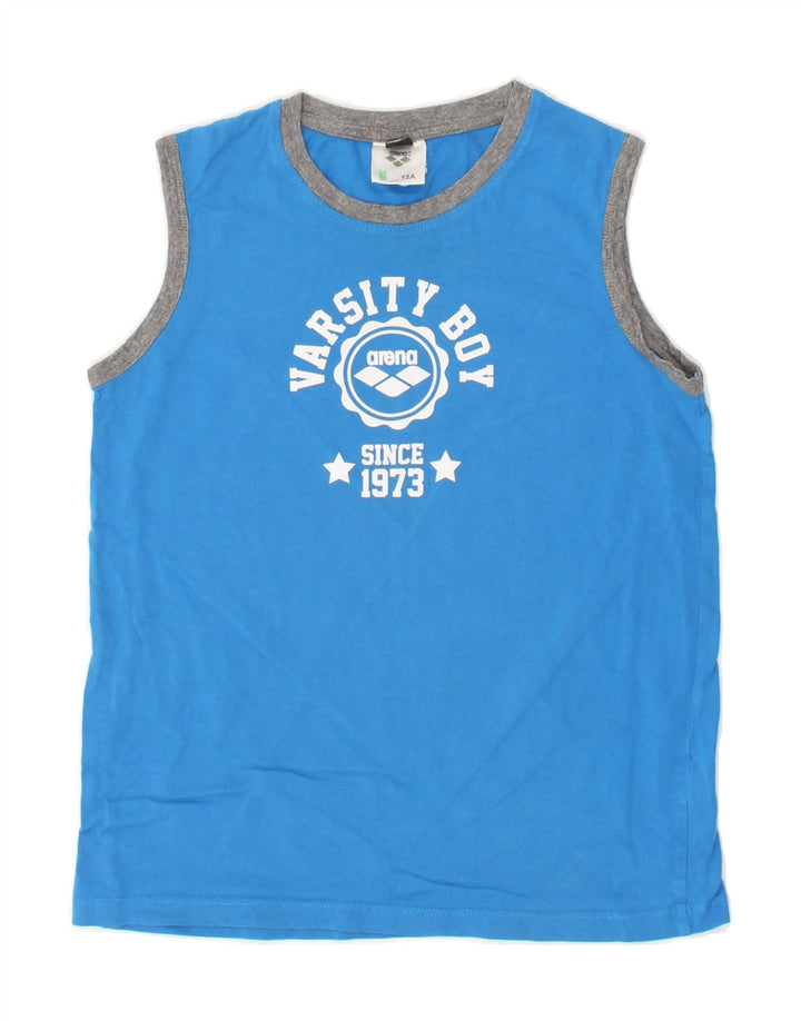 ARENA Boys Graphic Vest Top 11-12 Years Blue Vintage Arena and Second-Hand Arena from Messina Hembry 