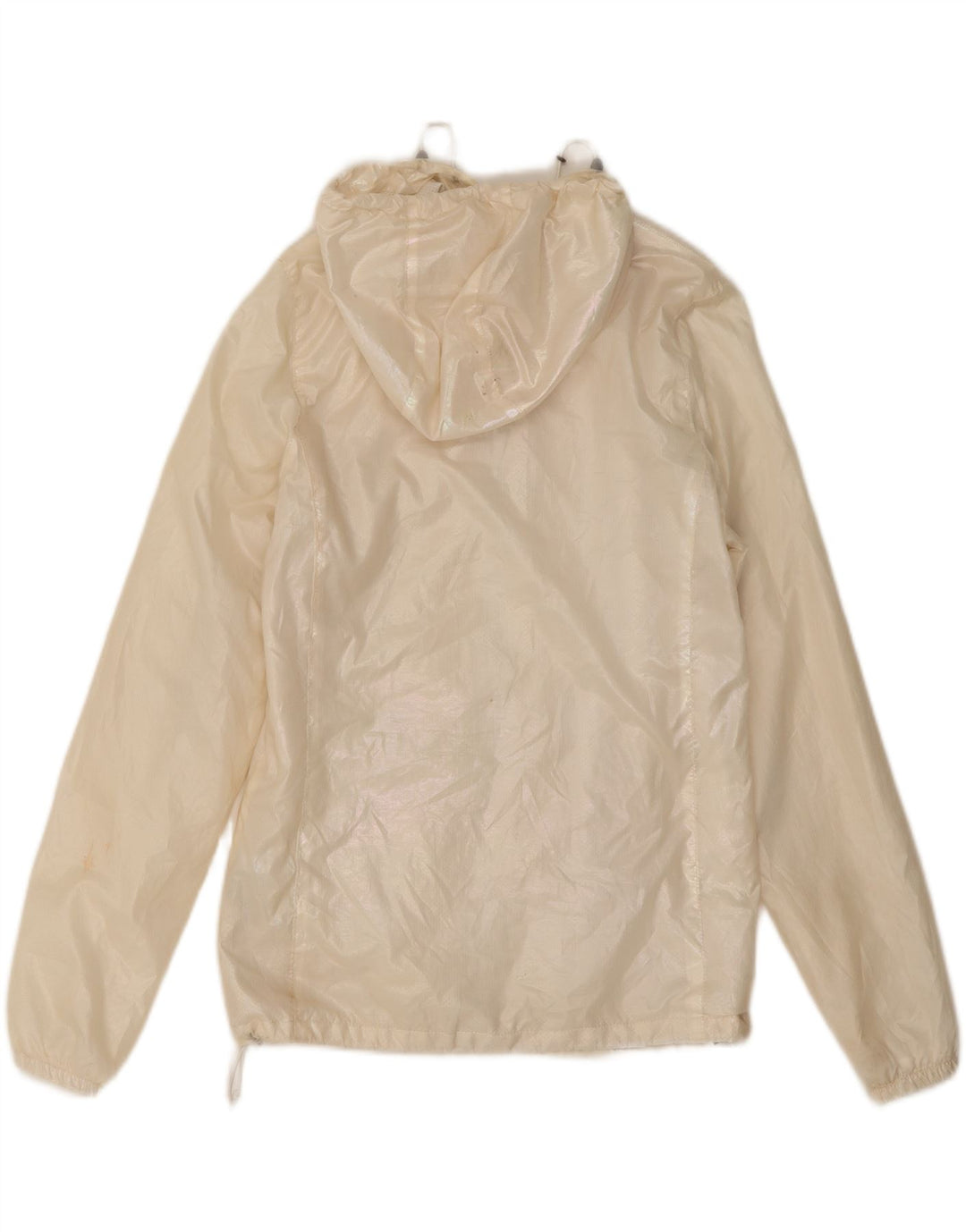 New Balance Veste de pluie à capuche pour femme UK 10 Small Off White Polyester
