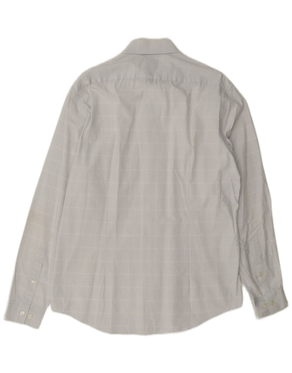 Calvin Klein Chemise slim fit pour homme Taille 41 16 Grand coton à carreaux bleus
