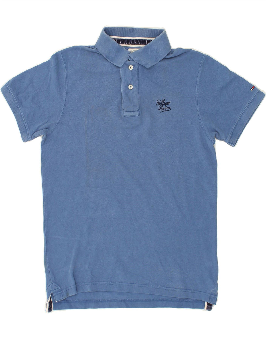TOMMY HILFIGER Mens Polo Shirt Medium Blue Cotton Vintage Tommy Hilfiger and Second-Hand Tommy Hilfiger from Messina Hembry 