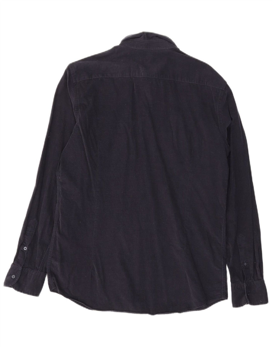 Massimo Dutti Chemise en velours côtelé pour homme en coton bleu marine Large