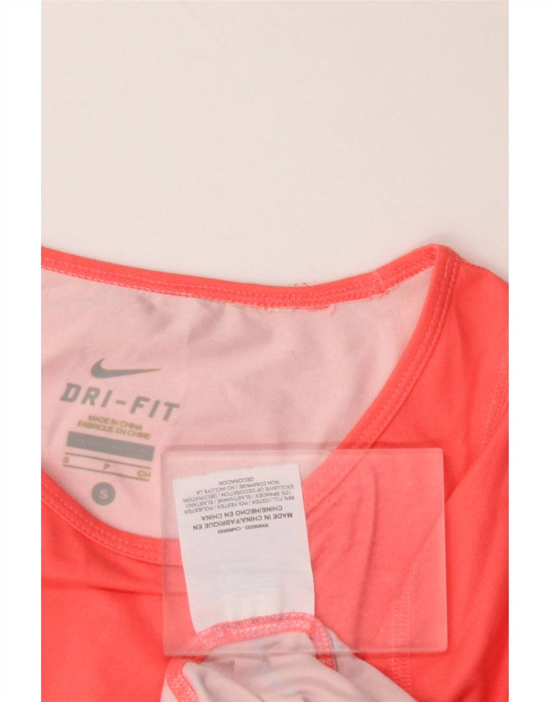 NIKE Haut Dri Fit pour femme à manches 3/4 UK 10 Petit rose rayé en polyester