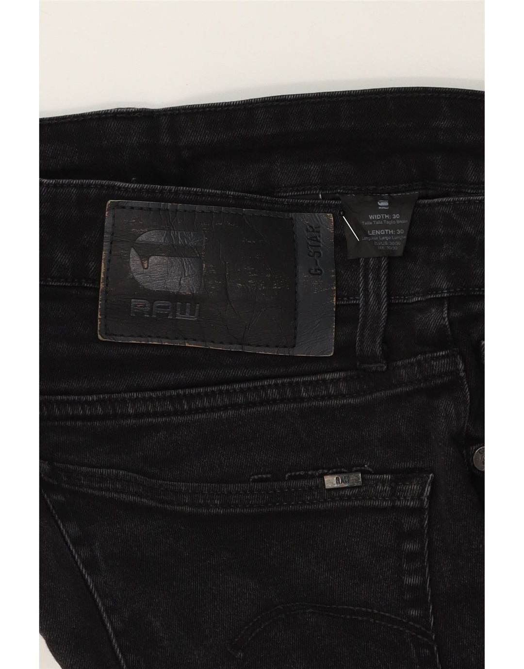 G-STAR Womens 3301 Slim Jeans W30 L27 Black Cotton Vintage G-Star and Second-Hand G-Star from Messina Hembry 