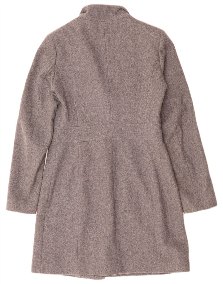 Benetton Pardessus Femme UK 8 Petite Laine Grise