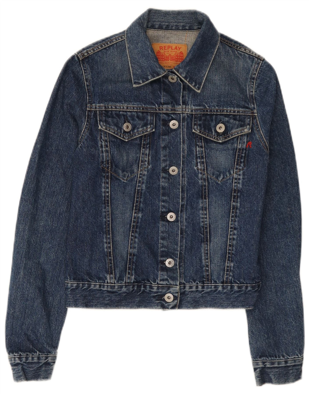 Replay Veste en Jean Femme UK 6 XS Bleu Coton