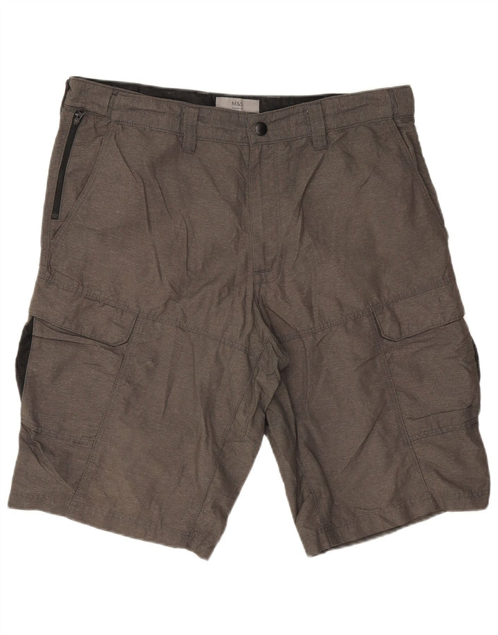 Marks & Spencer Short Cargo W34 Homme Gris Large Polyamide