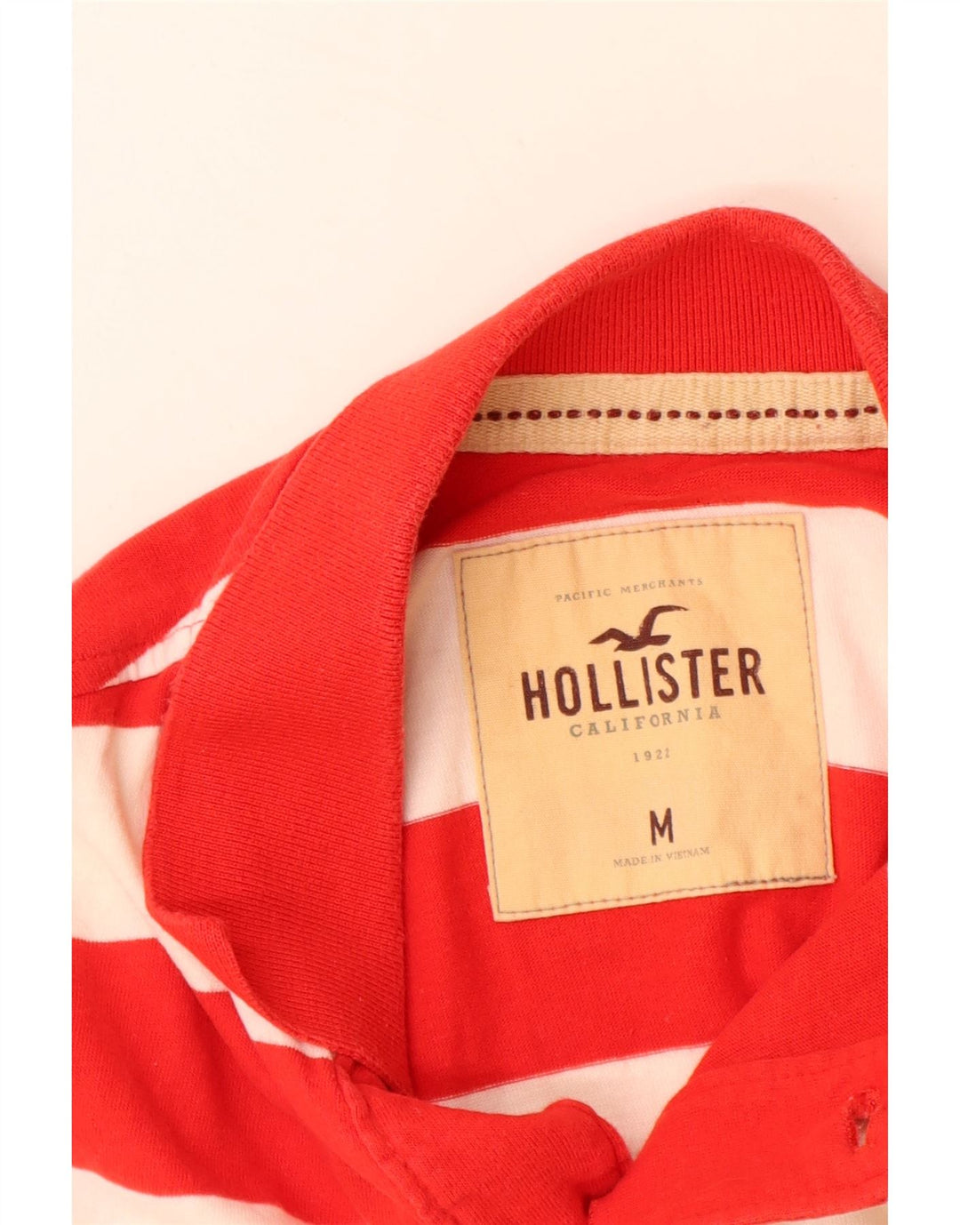 HOLLISTER Polo Homme Rayé Rouge Moyen