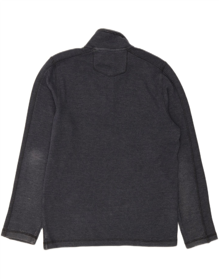 EDDIE BAUER Mens Zip Neck Sweatshirt Jumper Small Navy Blue Cotton Vintage Eddie Bauer and Second-Hand Eddie Bauer from Messina Hembry 