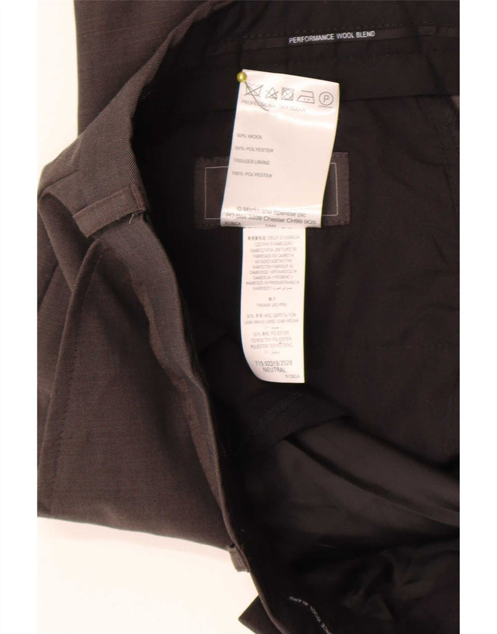 Marks & Spencer Pantalon de costume coupe classique pour homme W36 L29 laine marron