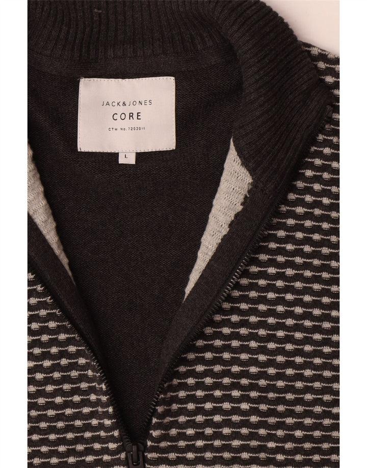 Jack & Jones Cardigan Homme Pull Large Gris Géométrique