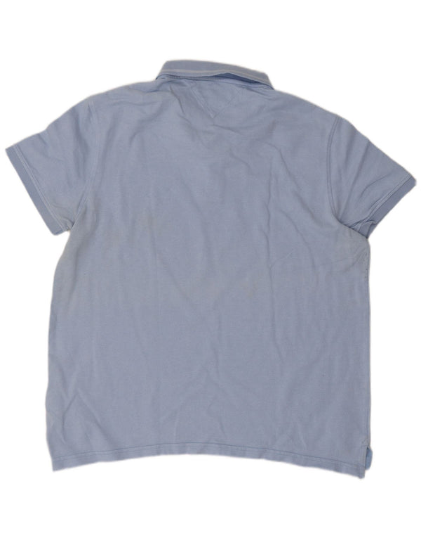 Tommy Hilfiger Polo coupe slim pour homme 2XL en coton bleu