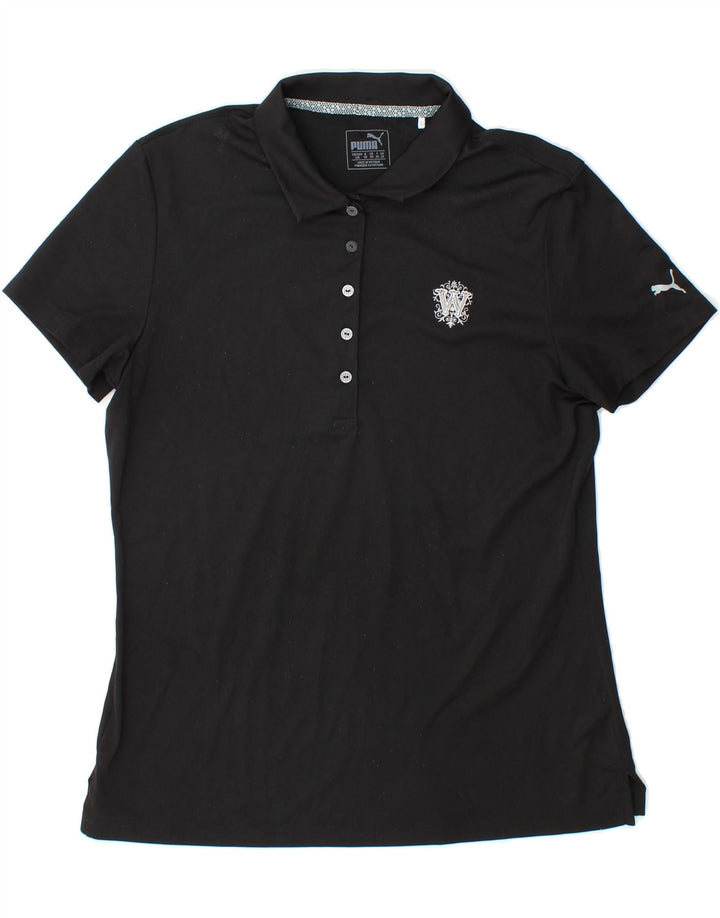 PUMA Womens Polo Shirt UK 14 Large Black Vintage Puma and Second-Hand Puma from Messina Hembry 